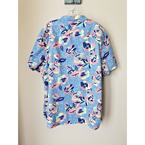Nautica Blue Sail Men's Size 2XL Blue Floral Tropical Print Button-Up Shirt - Picture 3 of 4